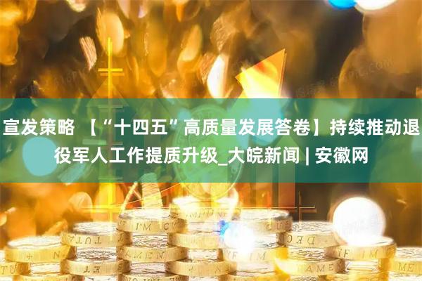 宣发策略 【“十四五”高质量发展答卷】持续推动退役军人工作提质升级_大皖新闻 | 安徽网
