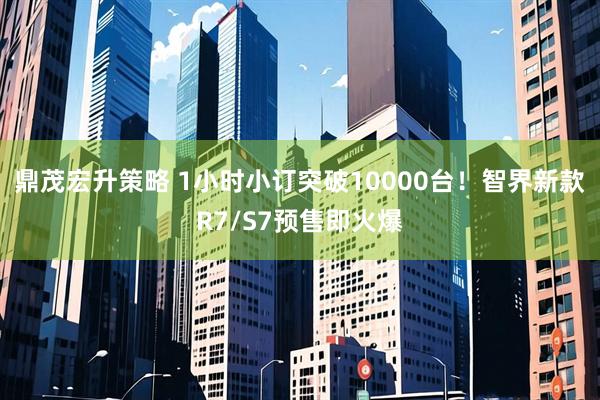 鼎茂宏升策略 1小时小订突破10000台！智界新款R7/S7预售即火爆